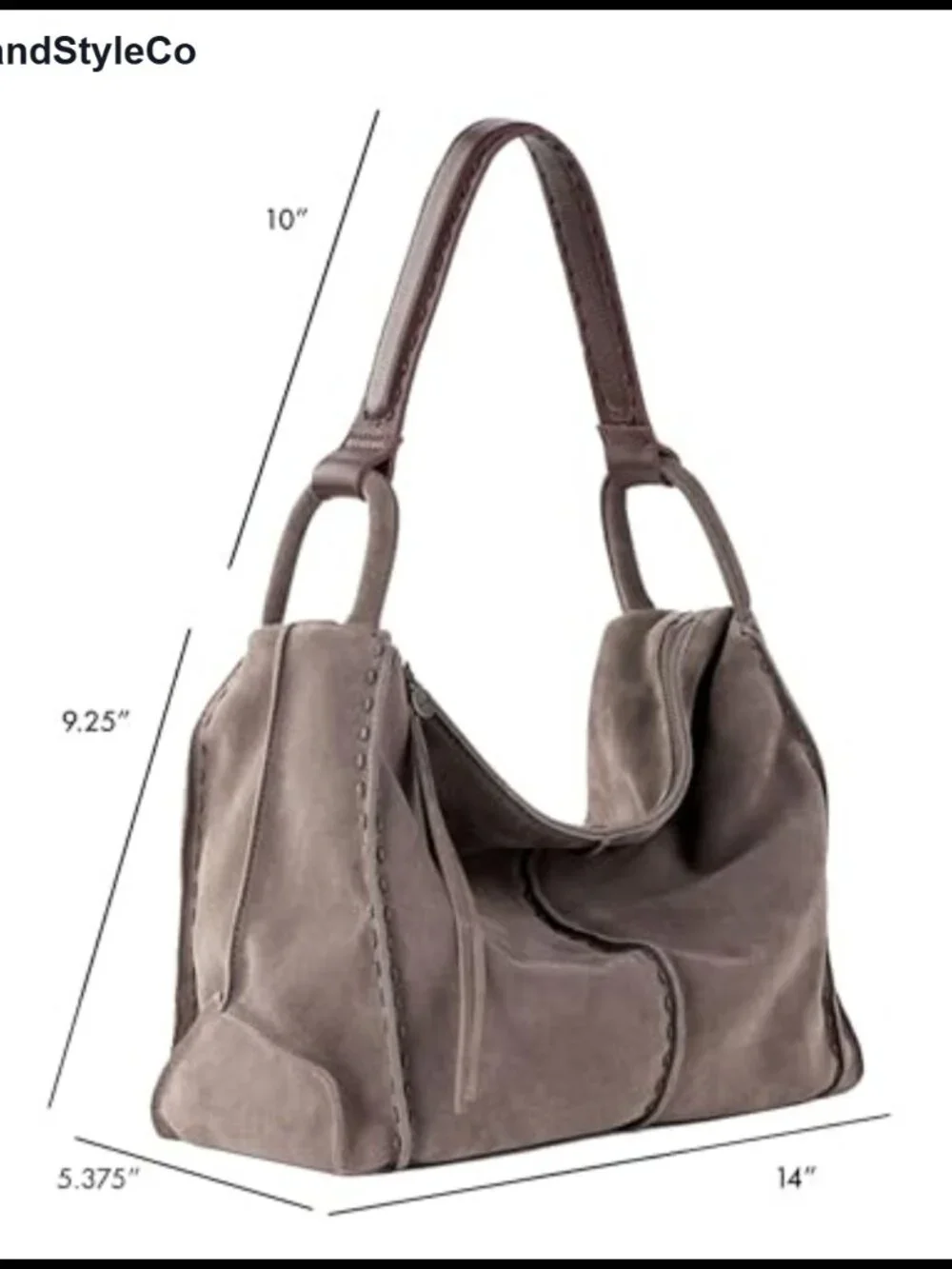 Large Leather Hobo Purse with Zipper Pocket for Everyday & Travel